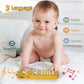 Baby Tv Remote Control Toy With Cute Crab Soft Silicone Cover Teething Toy, Realistic Baby Musical Remote Control Toy With Light & Sound, Educational Toys With 3 Language For 6M+Toddlers(Yellow)