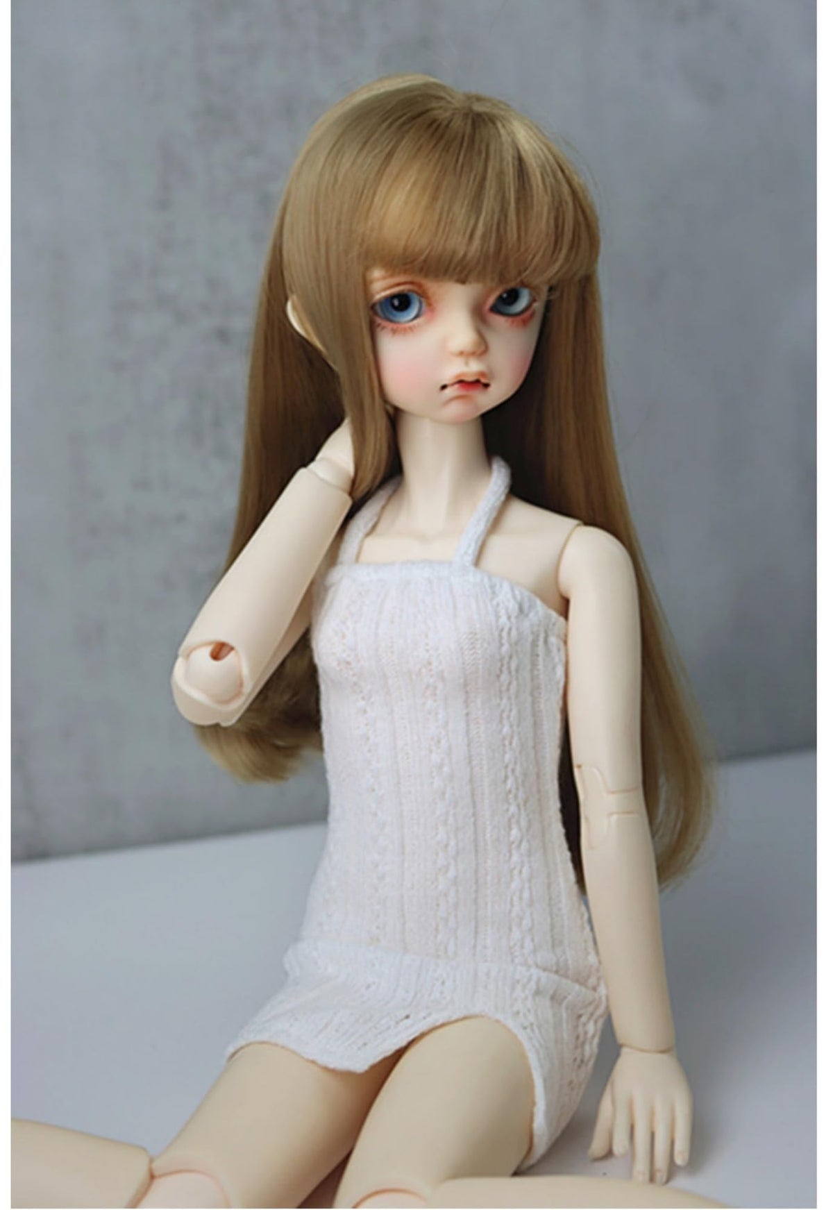 SssHam 1/3 1/4 BJD Doll Clothing Hanging Neck Dress,Joints Dolls Miniatures Accessories (Clothes Only, Doll Not Included)(White,