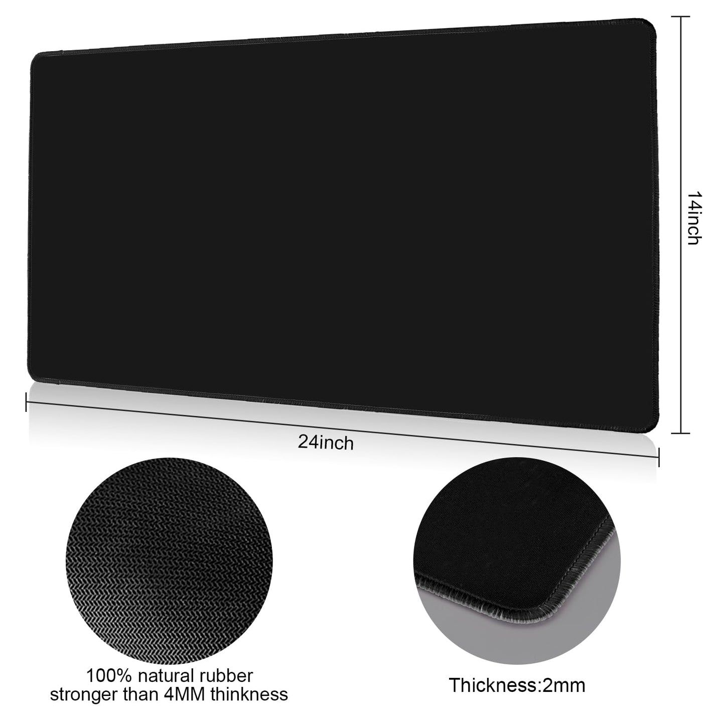 Biouai Mtg Playmat For Tcg Card Playing Game - 2Pcs Black Stitched Play Mat With Tube For Cards Gameplay, Mtg, Yugioh, Magic The