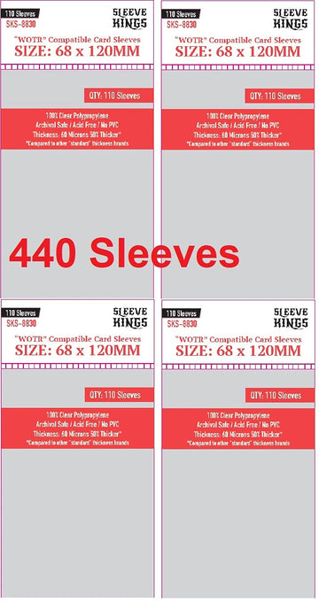 Sleeve Kings ''Wotr Perfect Compatible'' Sleeves 68 X 120 Mm (4X110 Pack, 440 Sleeves)
