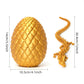 Flavery Dragon Egg - Gold - 3D Printed Egg With Flexible Pearly Sheen Dragon Inside, 3D Printed Surprise Gift, Articulated Drago