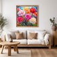 Bgraamiens Puzzle-Carnation-1000 Pieces Stained Glass Puzzle For Adults, Stained Glass Flowers Art Puzzle With Blooming Carnations, Impossible Puzzle Color Challenge Puzzle For Adults