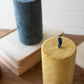 KALALOU Set of Four Faux Velvet Candles, Model NRV2213, 7x8x8, Color: See Image