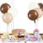 TONIFUL 30Pcs 18 Inch Large Cream White Round Shape Foil Balloons Big Brown Circle Helium Ballons for Birthday Wedding Baby Show