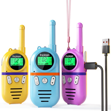 Inspireyes Walkie Talkies For Kids Rechargeable, 48 Hrs Working Time 3 Miles Range 22 Channels 2 Way Radio, Birthday Gifts For B