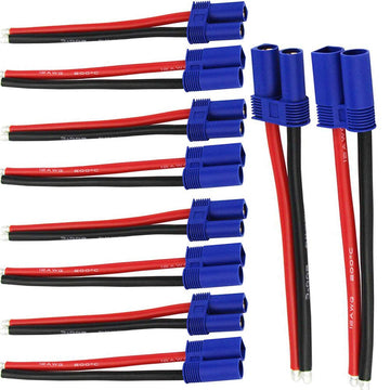 5 Pairs EC5 5.0mm Male Female Banana Connector with 12awg Silicone Wire 10cm RC Hobby Lipo Battery(Pack of 5)
