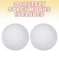 Artcreativity Squish Moons, Set Of 2, Slow Rising Squeezy Space Themed Stress Relief Toys For Kids, 2.5 Inches Squeezable Outer Space Nasa Party Favors And Desk Decorations