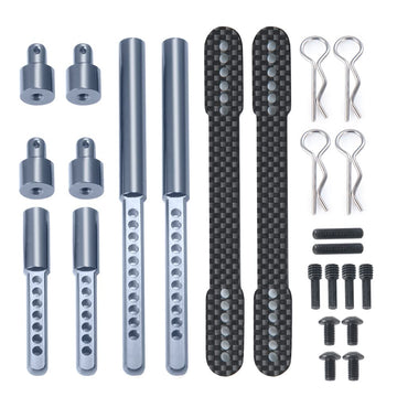 RC-Hub 1Set Body Post Mounts Metal Front and Rear Shell Column for 1:10 Axial SCX10 90046 90047 RC Car (Titanium)