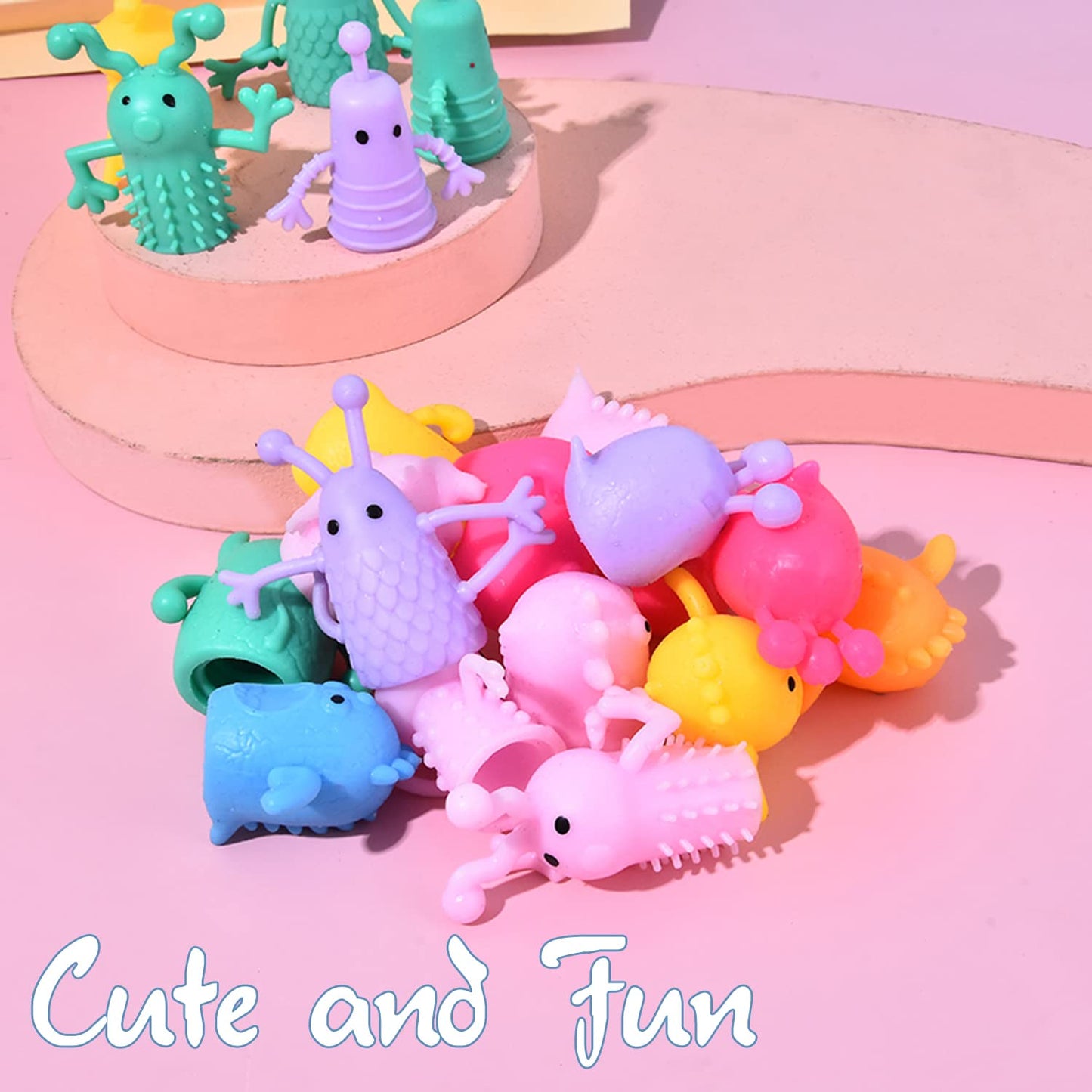 20 PCS Cute Finger Puppets Toys,Monster Stretchy Finger Puppets Fidget Toys,Soft Rubber Finger Doll Toys for Role Playing,Party,