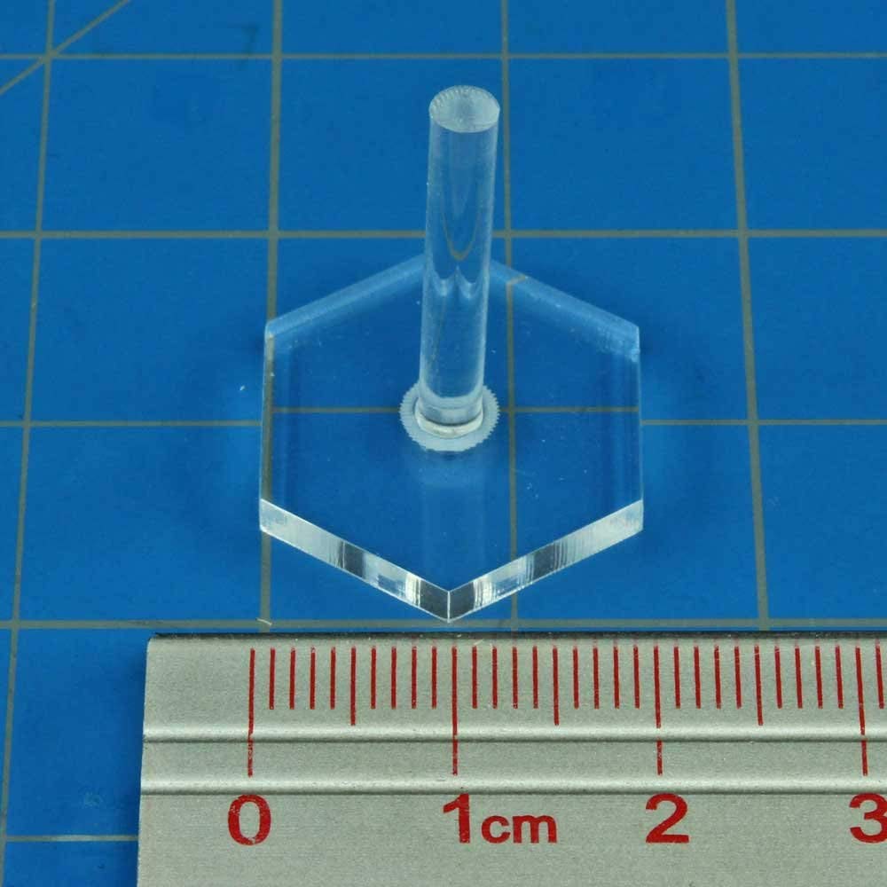 Litko Acrylic Flight Stands | Hexagon | 3Mm Clear Hexagonal Flight Base With Flight Peg (1-Inch)