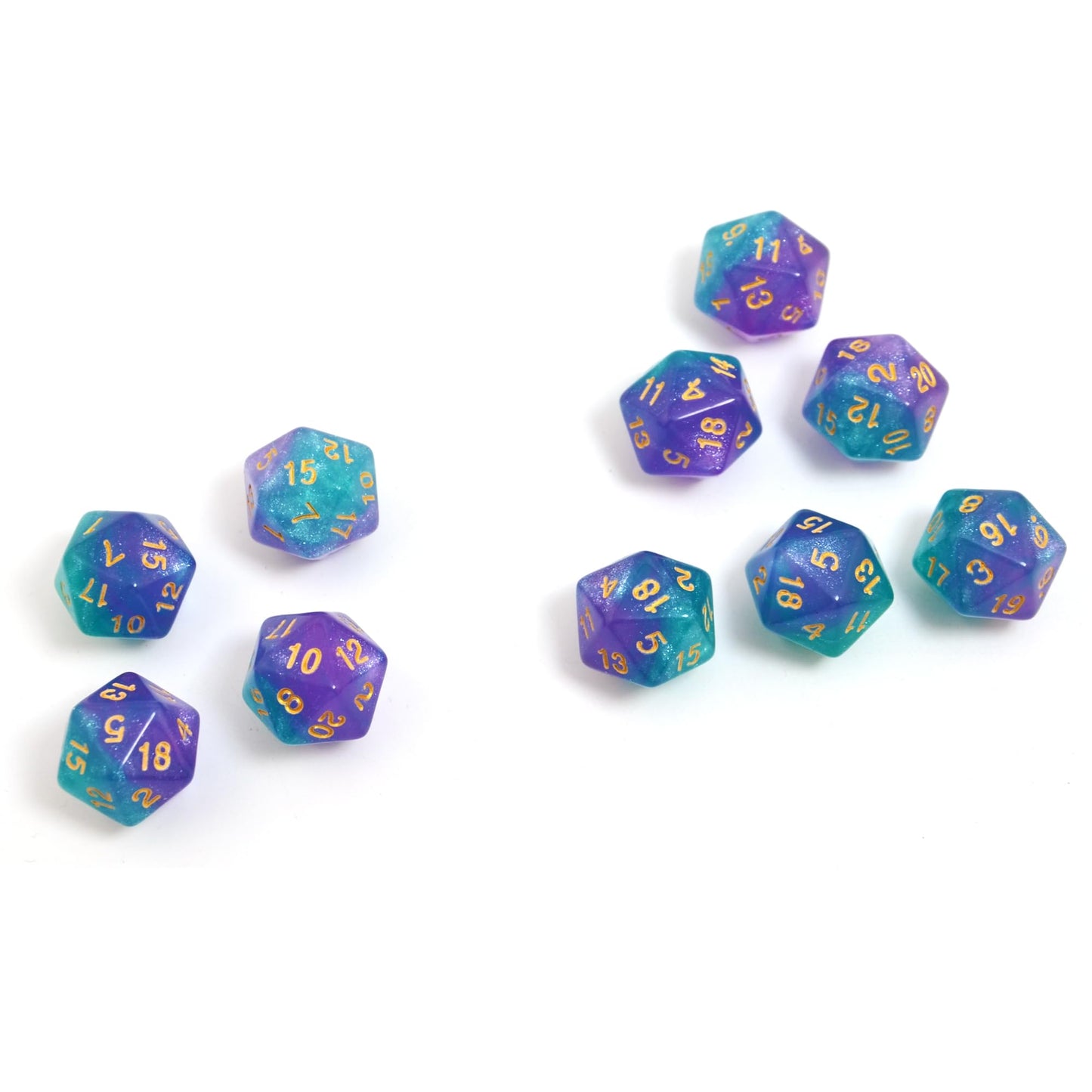 SmartDealsPro 10-Pack 20 Sided Dice D20 Polyhedral Dice for DND RPG MTG Table Game (Color 10)