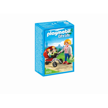 Playmobil 5573 - City Life - Maman Avec Jumeaux Et Landau