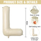 Letter Balloons Beige,40 Inch Letter L Balloons,A-Z Alphabet Name Foil Balloons,Big Single Cream Aluminum L Word Balloons Helium