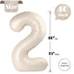 Cream Number 2 Balloon 40 Inch, 2 Balloon Number, 2Nd Birthday Decorations For Baby Girls Boys Toddlers