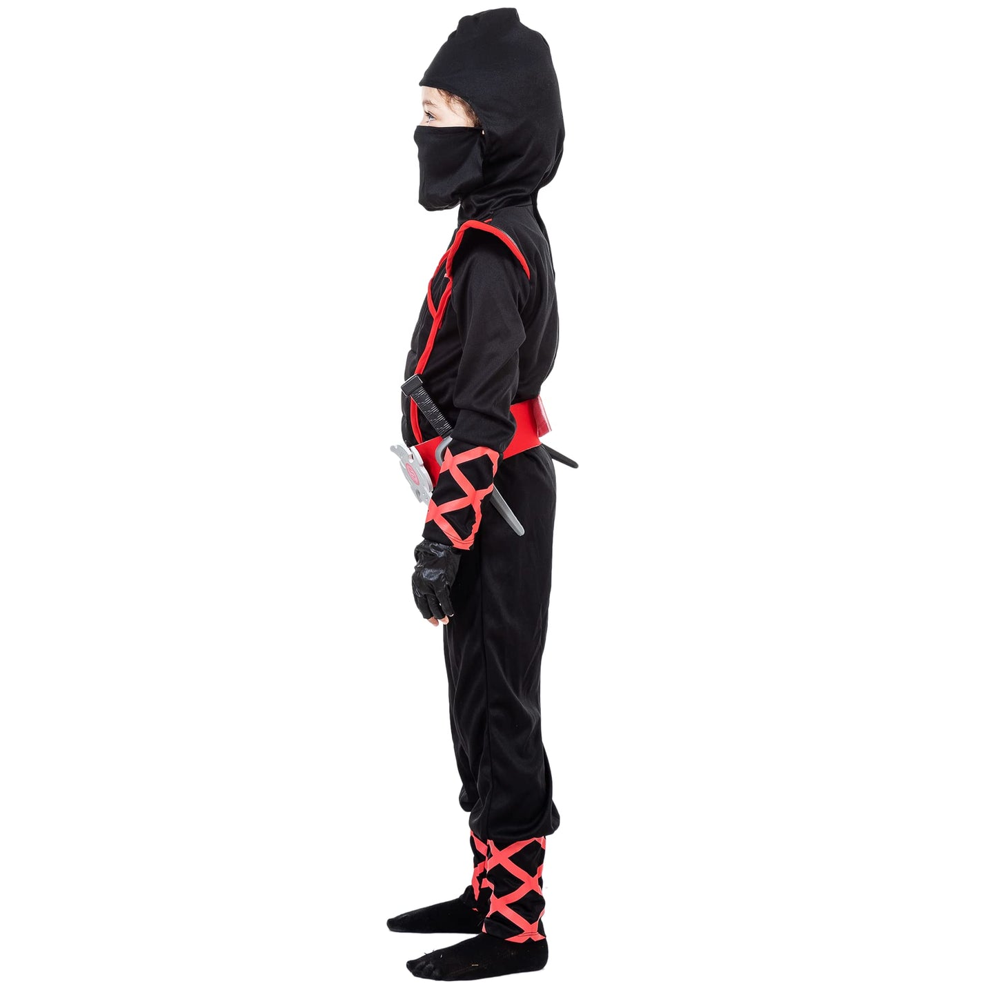 Jazgrom Ninja Costume For Boys Halloween Luxury Costume Red Dragon Ninja Muscle Costume For Kids