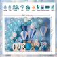 Boy One Birthday Party Backdrop Blue White Hot Air Balloon Little Bear Photography Background 1St Birthday Photo Booth Kids Boys