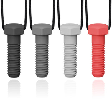 Chew Necklaces For Sensory Kids, 4 Pack Chewy Necklace Sensory Boys And Girls With Autism, Adhd, Spd, Biting, Silicone Teething