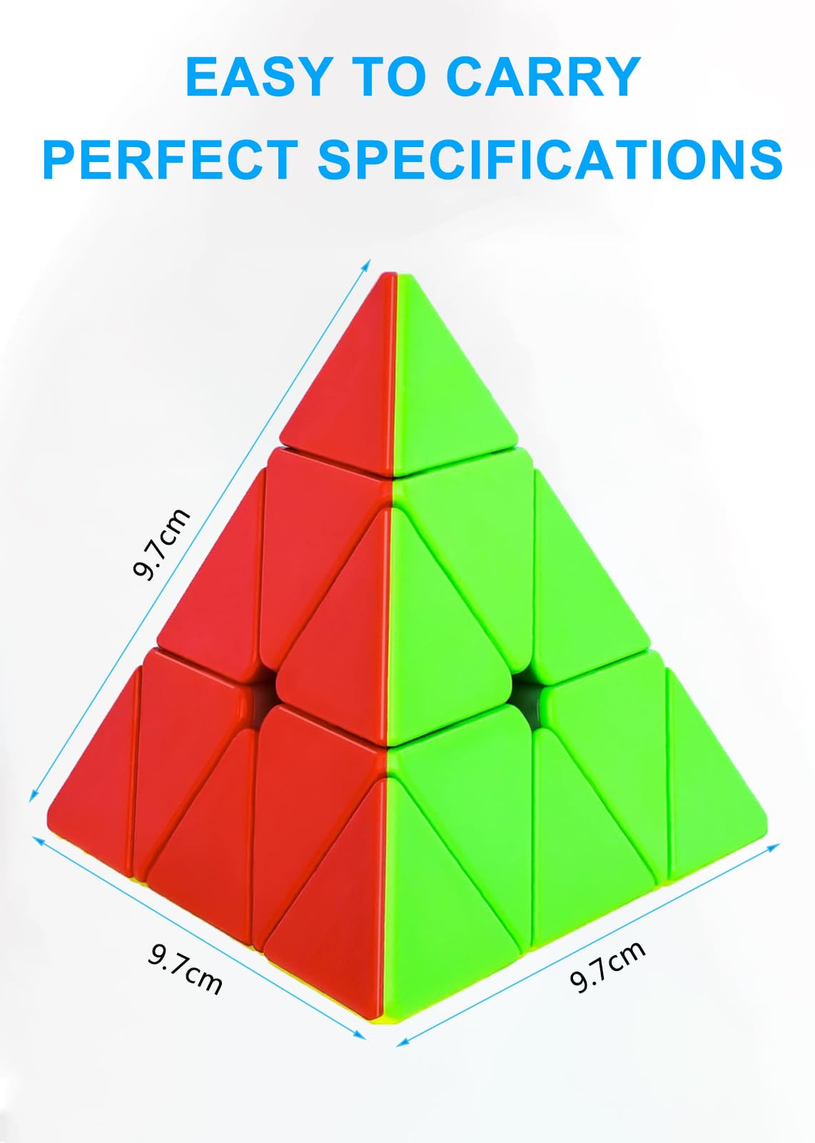 CFMOUR Pyramid Speed Cube - Moyu Meilong 3x3x3, Stickerless ABS Magic Cube, Fast Smooth Turning Puzzle for Kids & Adults