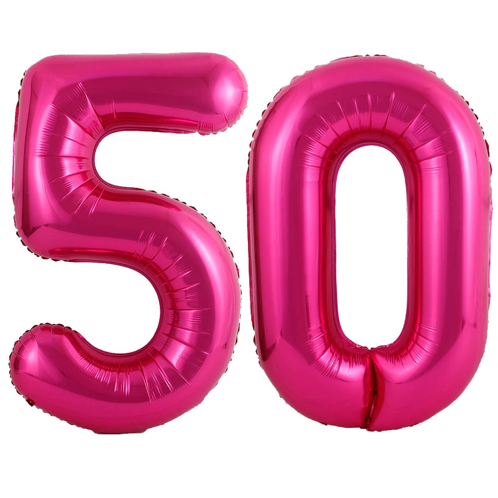 40 Inch Hot Pink 50 Number Balloons Giant Jumbo Huge 50 Foil Mylar Helium Number Digital Balloons Dark Pink Birthday Mylar Digit