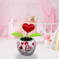 Red Solar Powered Dancing Figurines Toy - Solar Dance Flower, Heart Swing Dancing Flower In Pots, Shaking Head Ornament Car Dash