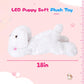 Wewill 18'' Light Up White Puppy Dog Led Stuffed Animal With Colorful Night Light Glow Soft Plush Toy Gifts For Kids On Christmas Birthday