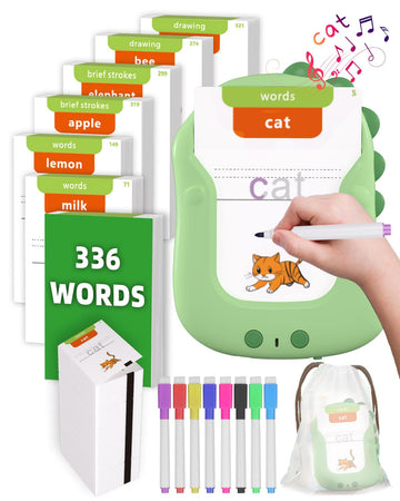 336 Words Reusable Writing Drawing Talking Flash Cards Montessori Toys For Toddlers, Pocket Speech Therapy Toys For Ages 1 2 3 4