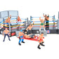Powertrc 32 Pieces Wrestling Toys, Wrestler Play Set With 2 Wrestle Rings (Hexagon & Square), 12 Wrestlers, 18 Accessories, Toy Figures Cake Topper Birthday Party Decoration Gift Toy For Kids
