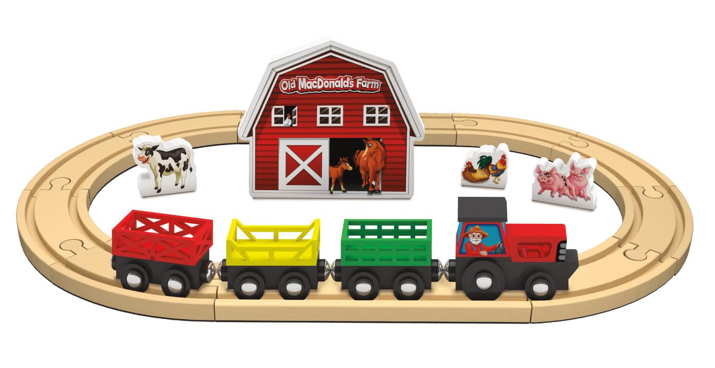 Masterpieces Wood Train Sets - Old Macdonald 18 Piece Train Set