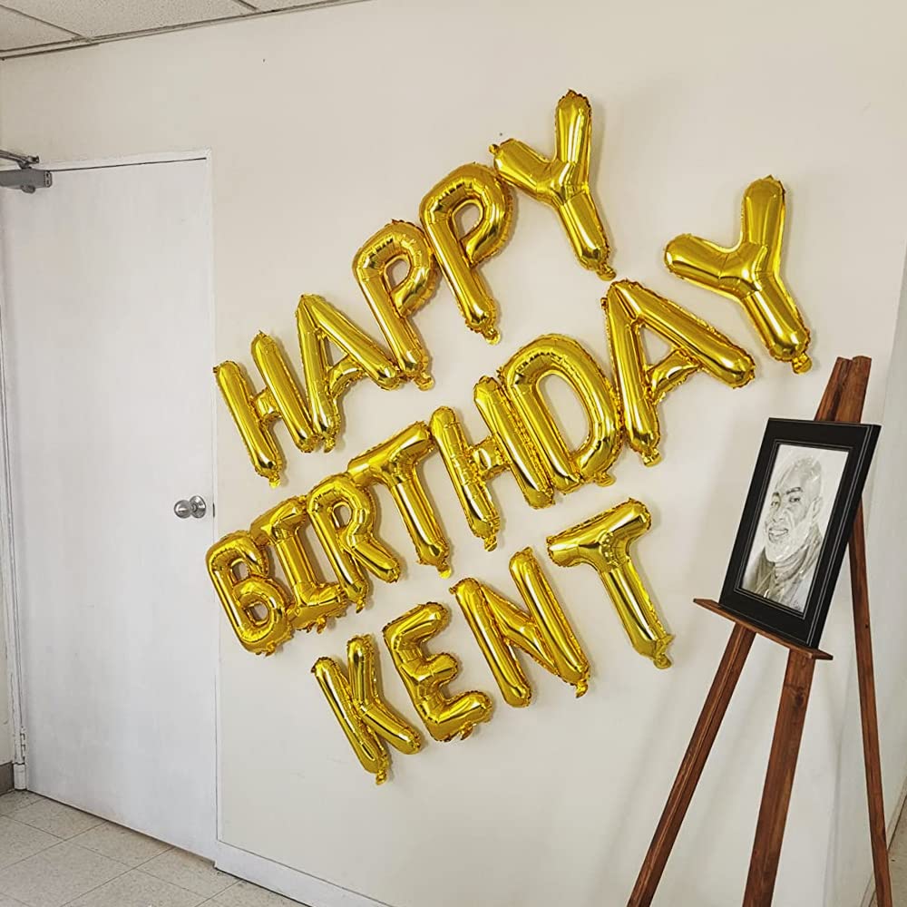 52 Pcs Gold Letter Balloons Foil Alphabet A To Z Balloons Diy Personalized Phrase Banner For Baby Shower Wedding Party Supplies