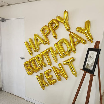 52 Pcs Gold Letter Balloons Foil Alphabet A To Z Balloons Diy Personalized Phrase Banner For Baby Shower Wedding Party Supplies