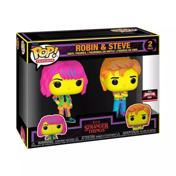 Funko Pop Tv: Stranger Things Robin & Steve Black Light Vinyl Figures - 2Pk 2024 Target Con Excluisve