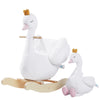 labebe Kids Rocking Horse, Wooden Plush Doll Rocker, Medium Size, White Swan Color, Perfect Gift for Boys and Girls 6 Months+