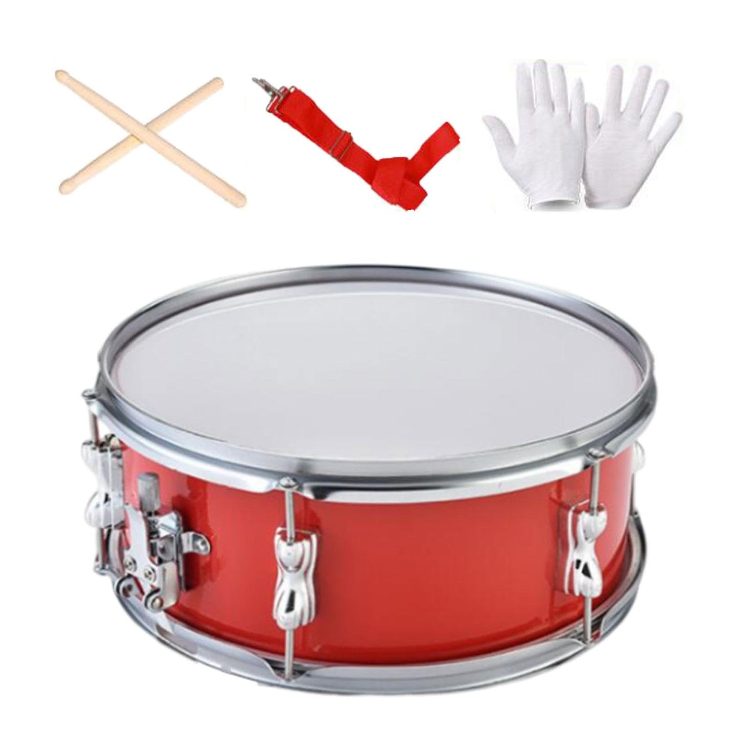 Secret Desire 13Inch Snare Drum Music Learning Percussion Instrument For Adults Kids Red Adjust Spring