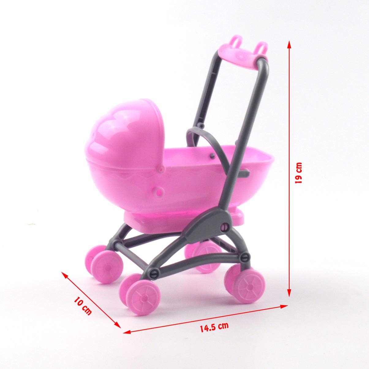 Toddmomy 2Pcs Miniature Stroller Toy Dollhouse Miniature Baby Carriage Plastic Dollhouse Furniture Nursery Doll House Accessorie