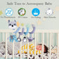 ORZIZRO Baby Plush Spiral Hanging Toys - Medium Gray, Musical Owl & Squeaker Elephant for Stroller, Crib, Car Seat & Bassinet