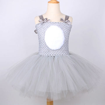 Rabiss Easter Kids Girls Bunny Costume Tutu Dress Up Clothes Set Rabbit Birthday Party Costume Animal Grey