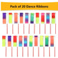 dervea 20 Pack Ribbon Dancing Wands Party Favors for Kids, Rainbow Birthday Decorations, Princess Party Supplies, Girls Party Ga