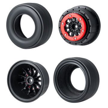 WEFEINO 2Pcs Rear 2.2/3.0'' Drag Racing Wheel Tires for 1:10 22S No-prep Drag Racing RC Car Short Course Slash