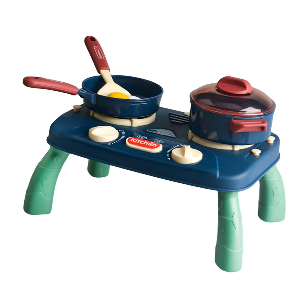Lyla 19x Pretend Play Kitchen Accessories Set Kitchen Playset Cookware Toys Blue