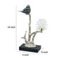 Benjara BM285005 15 in. Sue Accent Decor Figurine Bird on a Branch Flower - Black & Silver