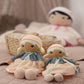 Kaloo Tendresse My First Fabric Doll Chloe K 9.75” Medium Soft Plush Figure In Peach And Striped Dress, Denim Jacket And Blonde Hair With Embroidered Face Machine Washable For Ages 0+, K963659