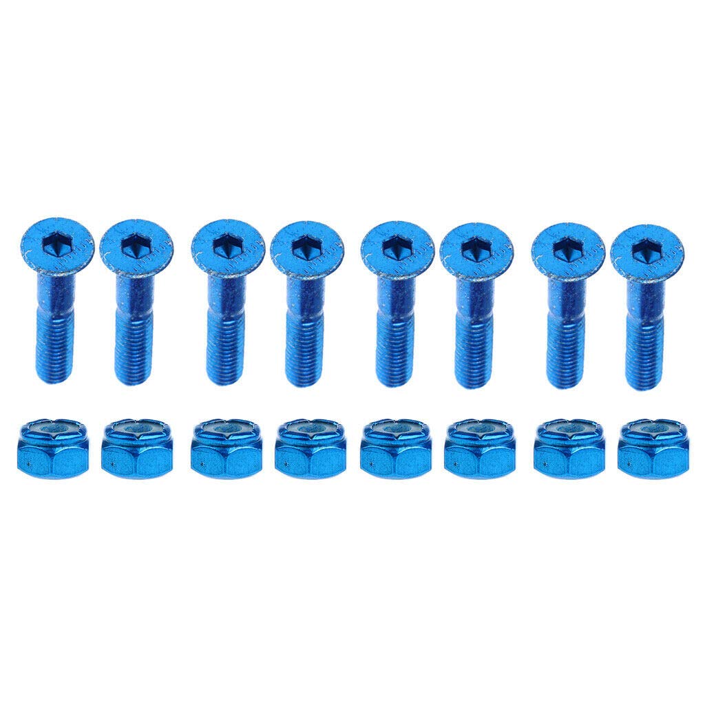 24 pcs Replacement Skateboard Truck Hardware Longboard Screws Bolts