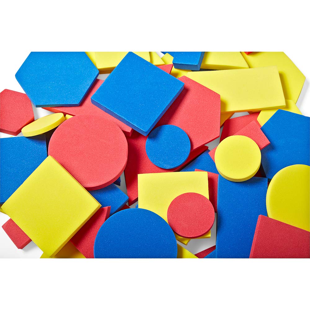 Hand2Mind Foam Attribute Blocks Student Kit, Geometry Set, Preschool Learning, Manipulatives For Preschool, Montessori Math, Shapes For Toddlers, Home Schooling Materials Pre-K (Set Of 60 Blocks)