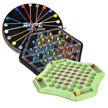 Satpurush Combo Pack Of 3 - Flipping Chess, Triangular Chess & Rope Challenge. Educational Indoor Games For Kids 7-14, Fun Famil