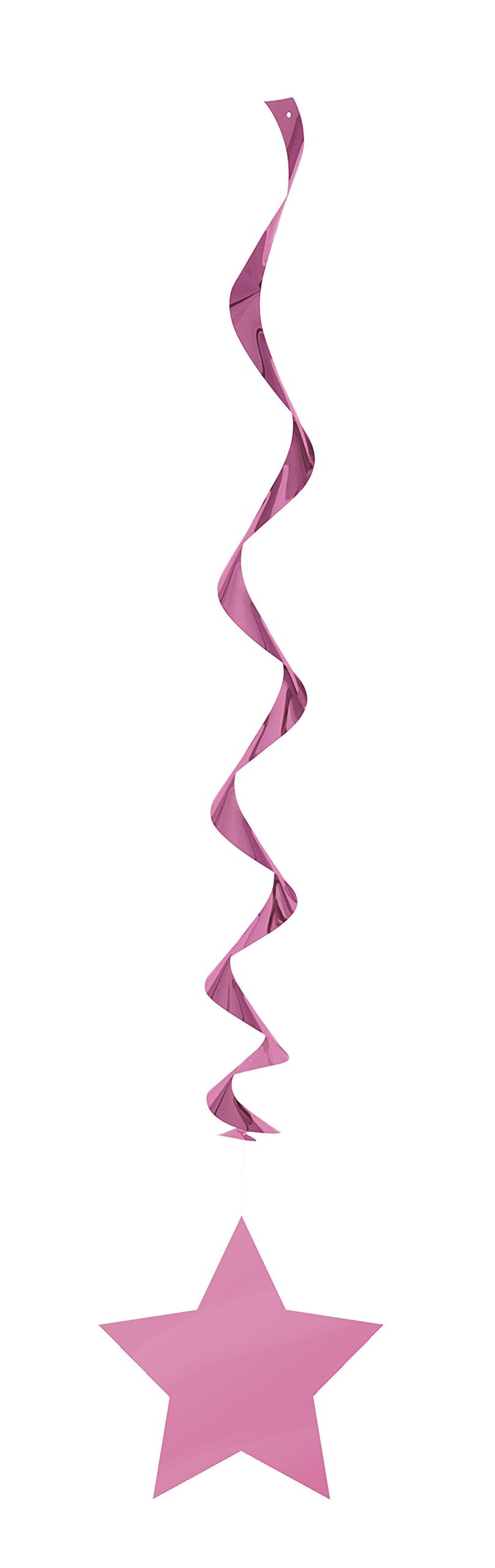 Unique Star Hanging Swirl Decorations, 26, Hot Pink
