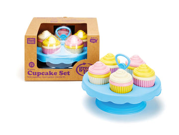 Green Toys Cupcake Set - 16 Piece Pretend Play, Motor Skills, Language & Communication Kids Role Play Toy. No BPA, phthalates, P
