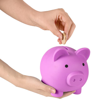 Pjdrllc Piggy Bank, Unbreakable Plastic Money Bank, Coin Bank For Girls And Boys, Medium Size Piggy Banks, Practical Gifts For Birthday, Easter, Christmas (Light Purple)