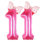 Kwuz 40 Inch Pink Number 11 Balloon with Mini Bow Balloon for Girls 11th Birthday Party Decoration, Pink Princess Western Cowgir
