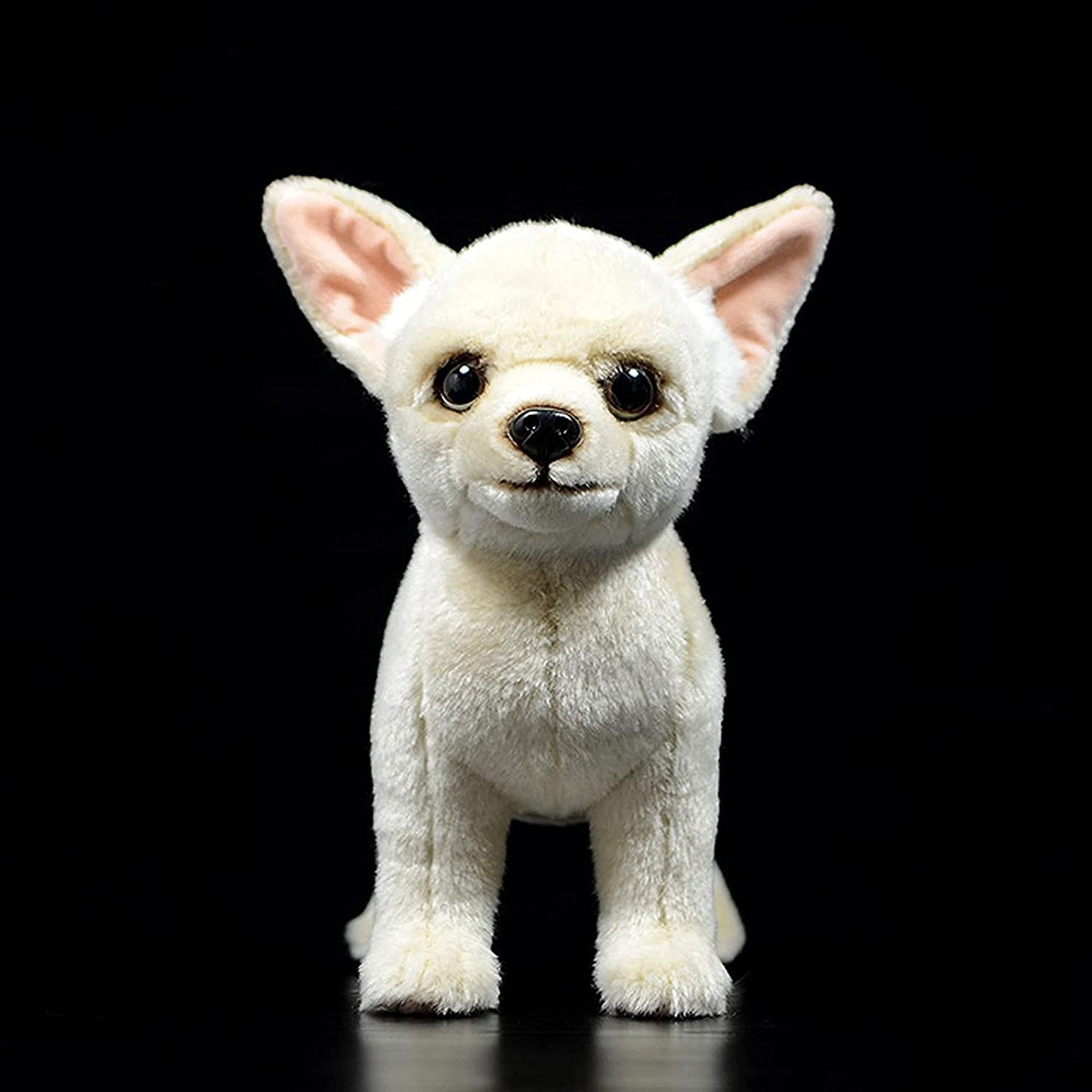 Tiny Heart Simulation Chihuahua Puppy Soft Stuffed Plush Toy 10' Long, Cute Realistic Chihuahua Plush Stuffed Animals Gifts For Kids