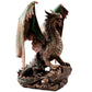 Pacific Giftware Bronzite Dragon Statue, 9 Inch Multicolor Collectible Figurine, Model 11544, Vinyl